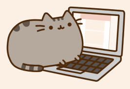 pusheen typing gif