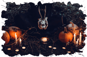 autumn-creepy-pumpkin-skulls-candles